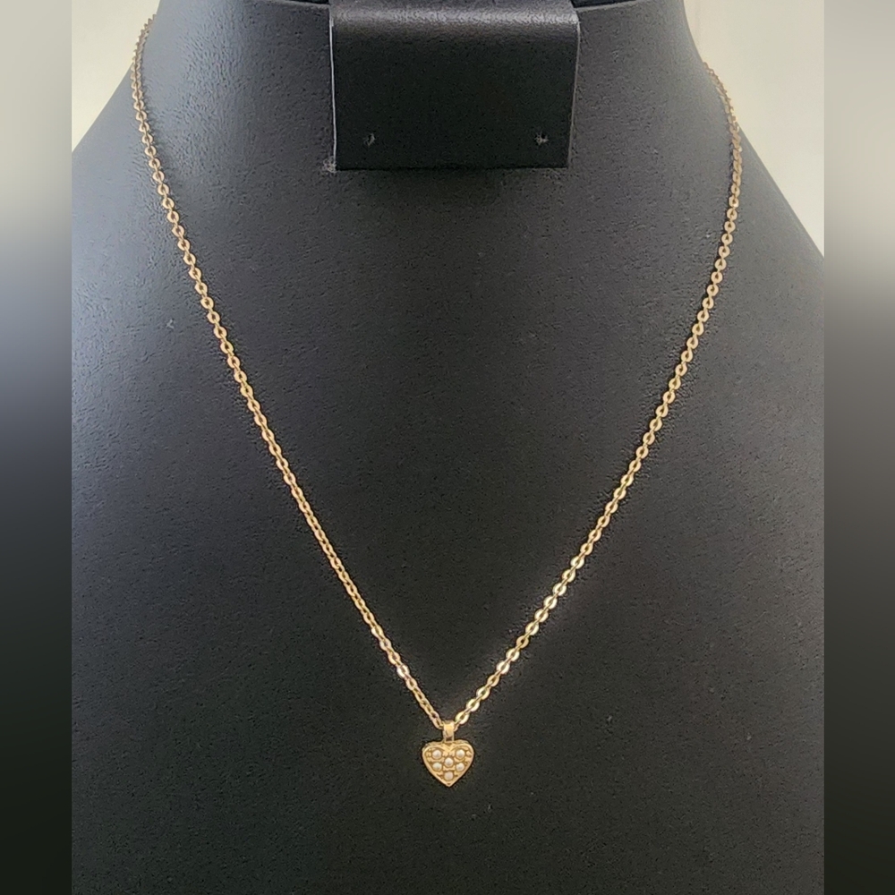 Avon Gold‎ Tone Heart Charm Necklace
